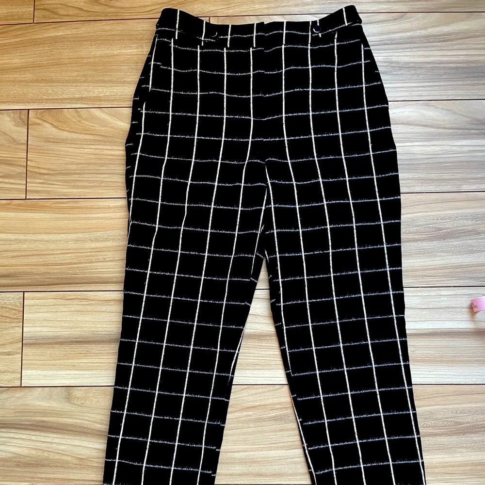 Topshop checkered tapered trousers